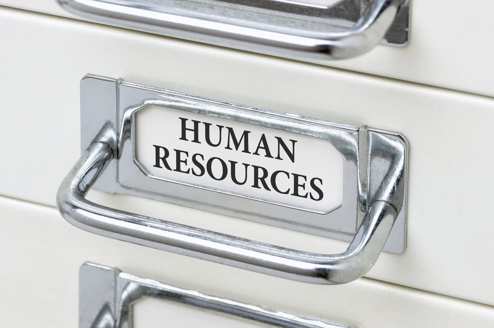 A Drawer Cabinet with the Label Human Resources